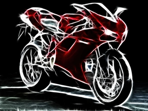 Red, graphics, Ducati 1198, motor-bike