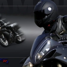 Motorcyclist, Yamaha YZF-R1, motor-bike
