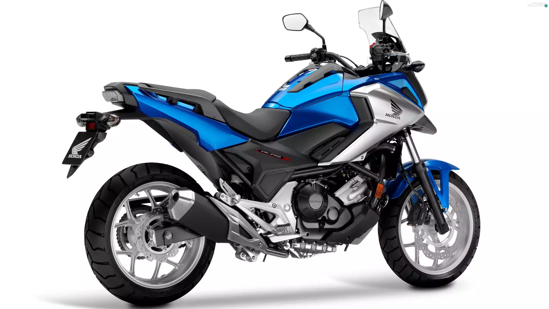 blue, Honda, NC 750X, motor-bike