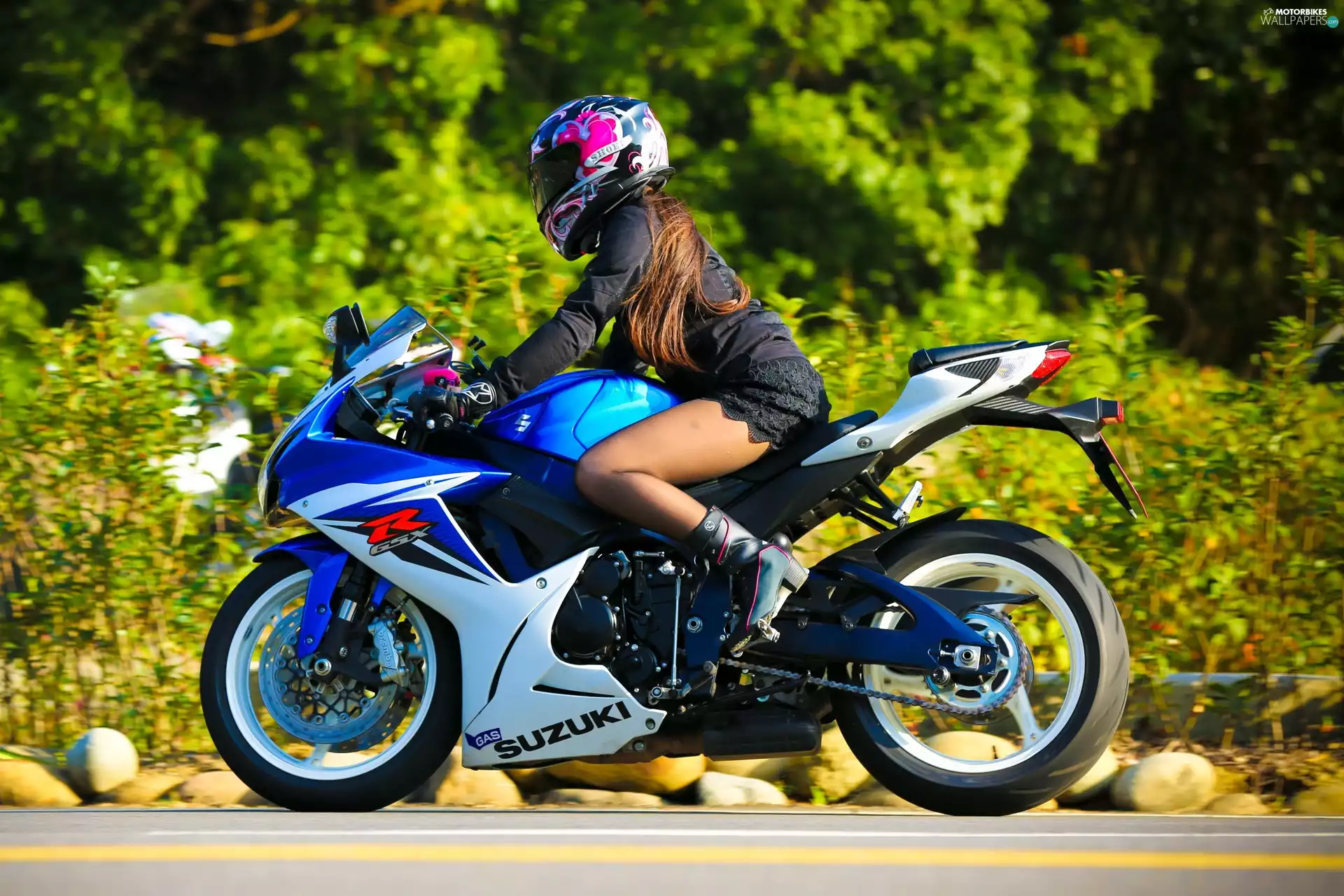 girl, Suzuki Motorcycle GSX-R Helmet
