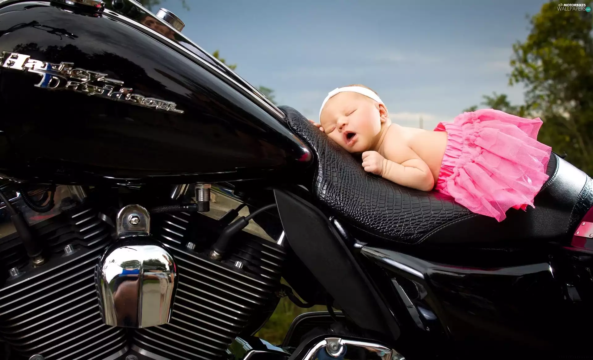 the sleeping, Motorbike, Harley-Davidson, girl