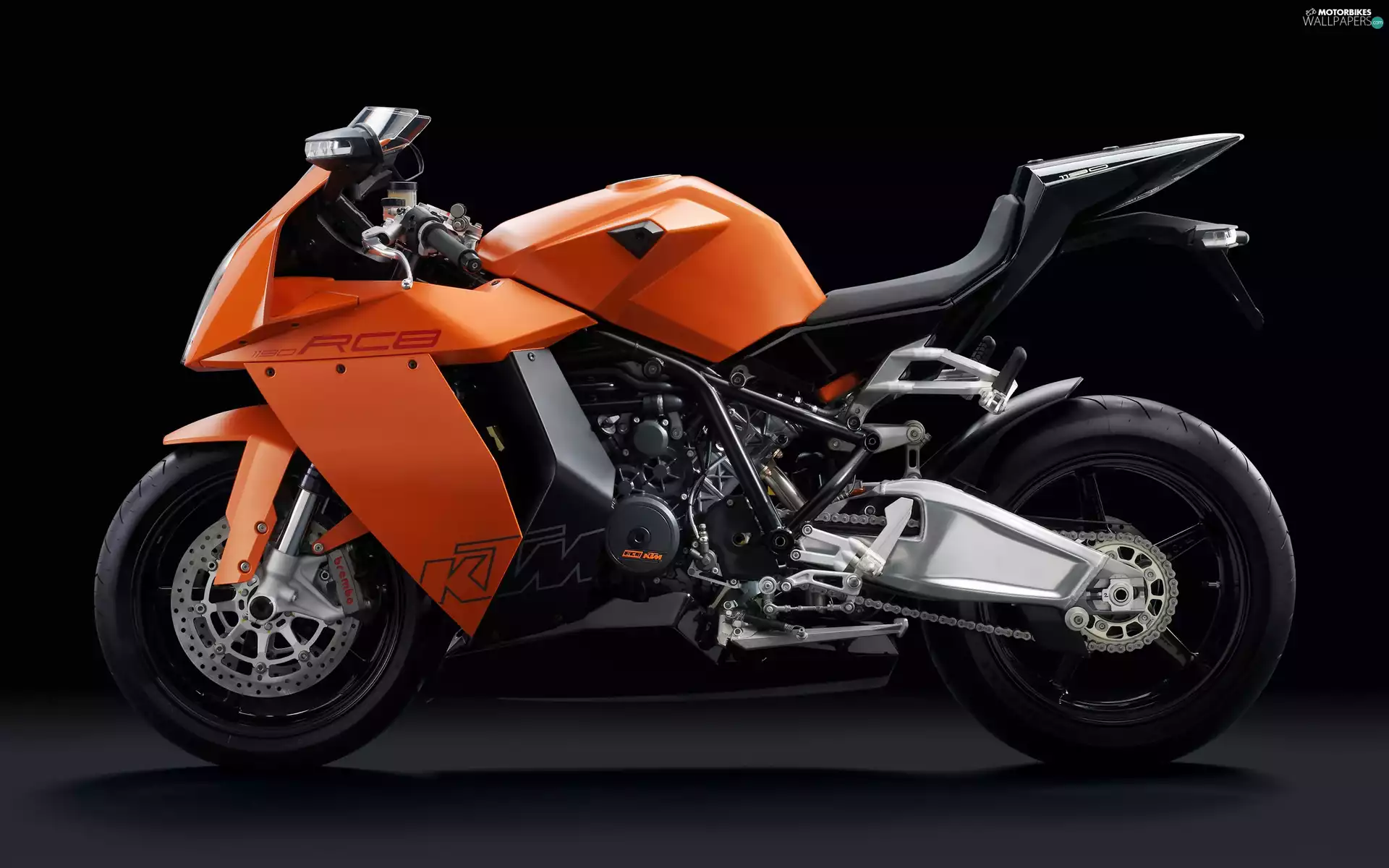 Orange, motor-bike, KTM 1190 RC8