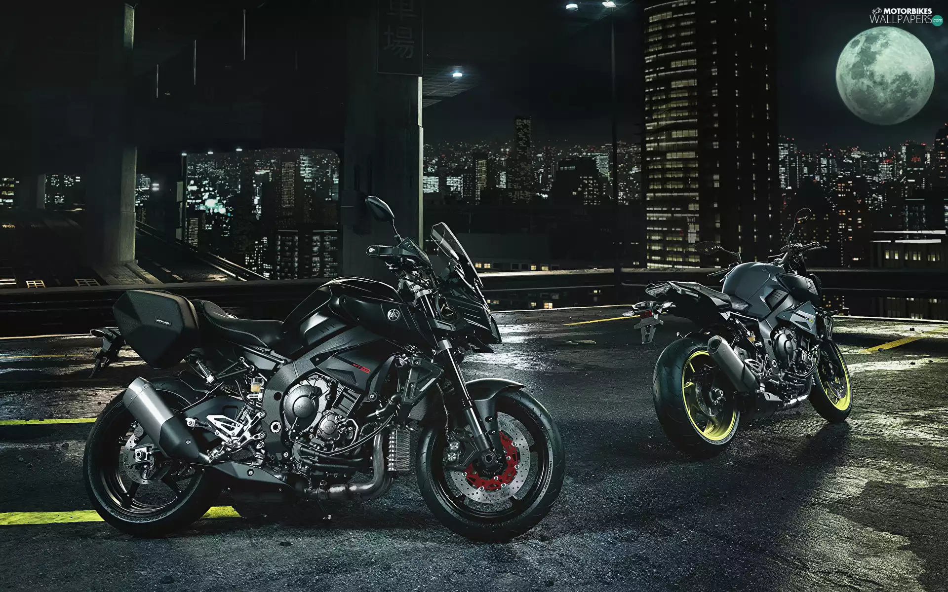 Night, Motorcycles, Yamaha MT 10
