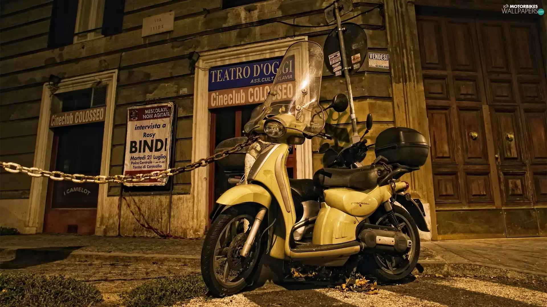 Roman, The Street, scooter, an, Yellow