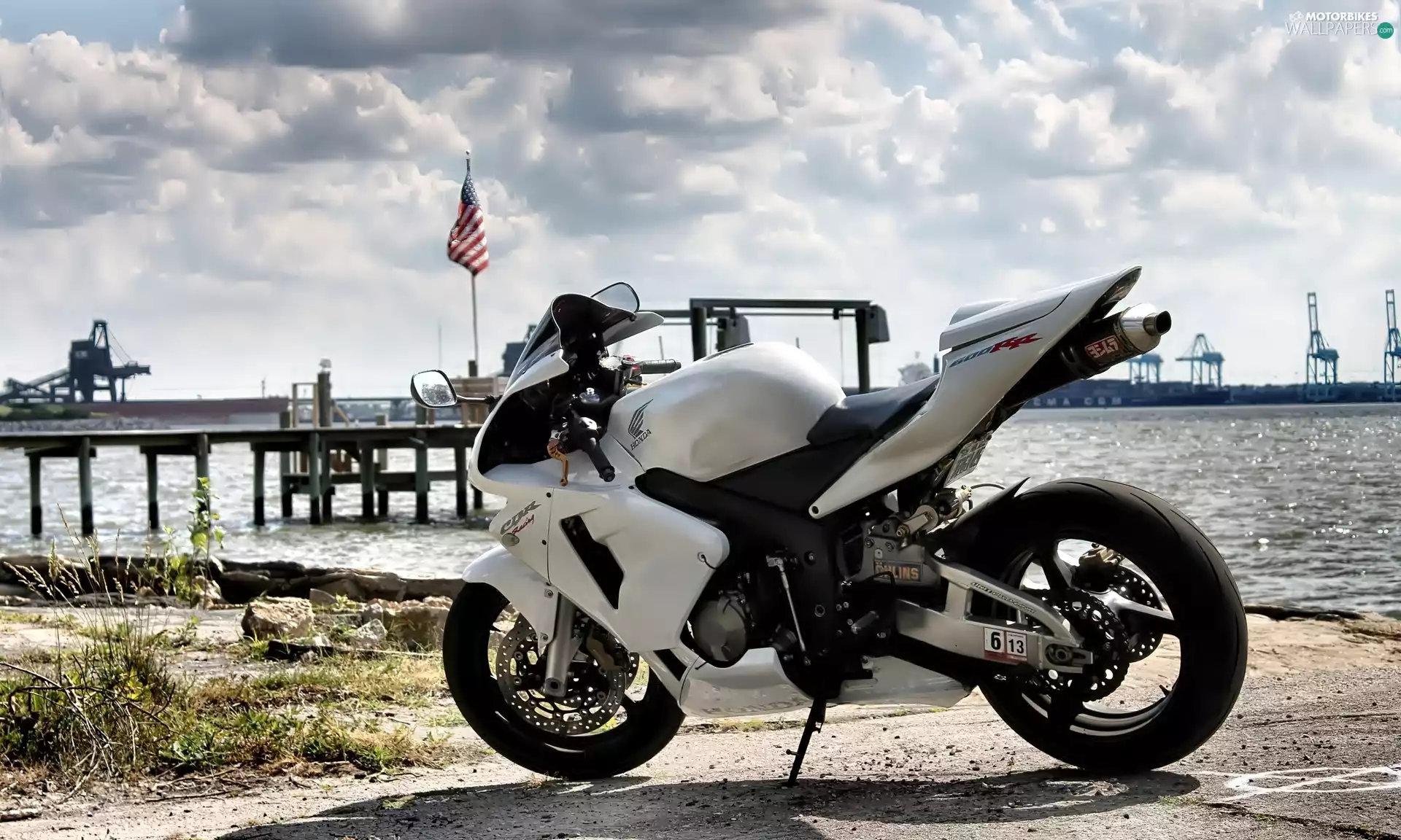 Honda, clouds, Platform, sea