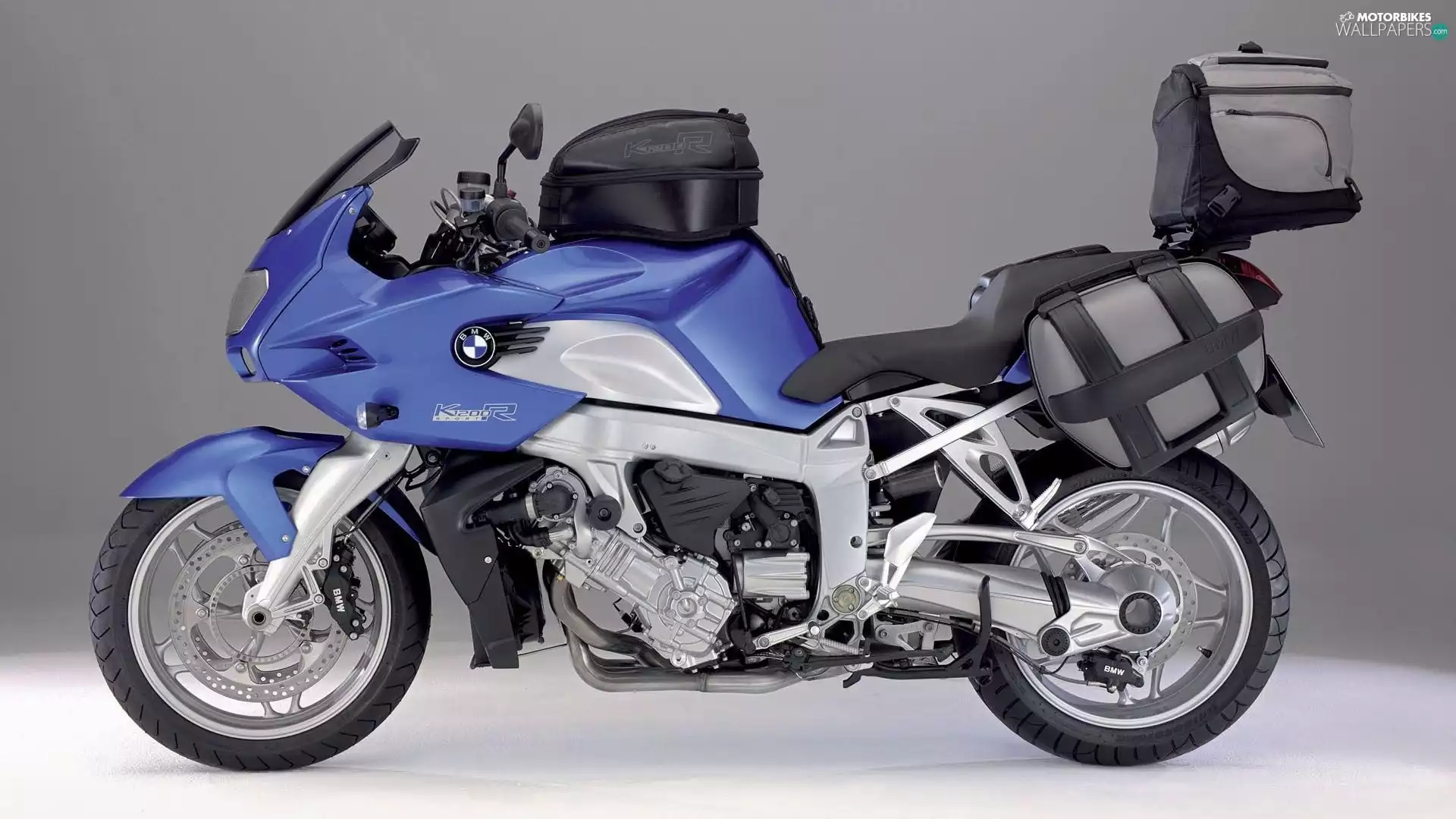 blue, BMW K1200R, trunks, motor-bike