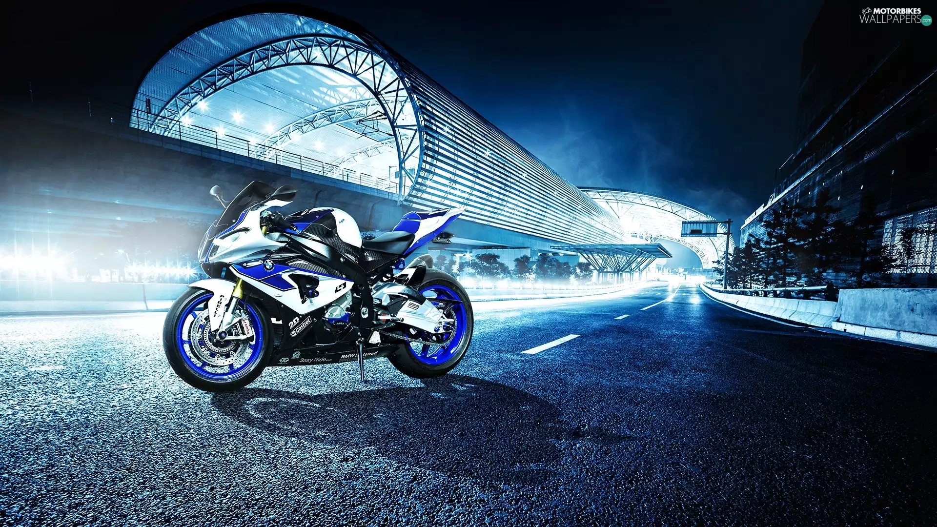 evening, lighting, BMW, Way, motor-bike