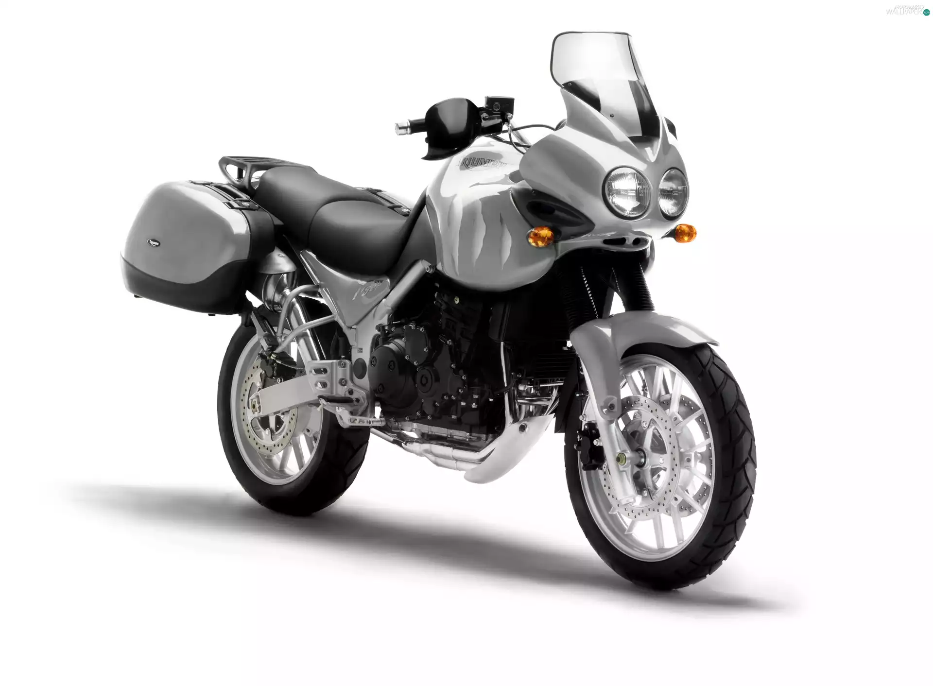 Cranes AT tourist, Triumph, driver, Mirrors, wheel, tires, sitting, light, silencer