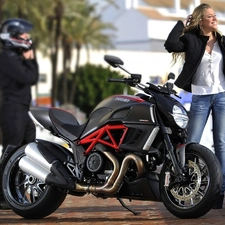 Ducati, Blonde, Motorbike