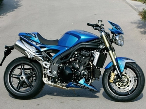 blue, caps, Engine, Triumph Speed Triple