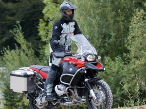 motor-bike, Motorcyclist, forest, BMW R1200 GS
