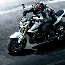 White, helmet, HJC, Suzuki GSR750