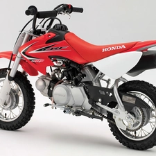 sitting, red hot, Honda CRF 50