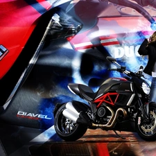 biker, Ducati Diavel, motor-bike