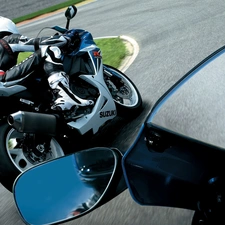 Motorcyclist, Motorbike, mirror