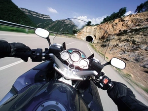 rocks, Motorbike, road