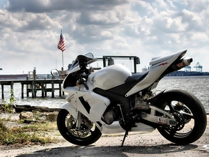 Honda, clouds, Platform, sea