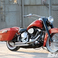 Side, Harley Davidson Fat Boy, trunks